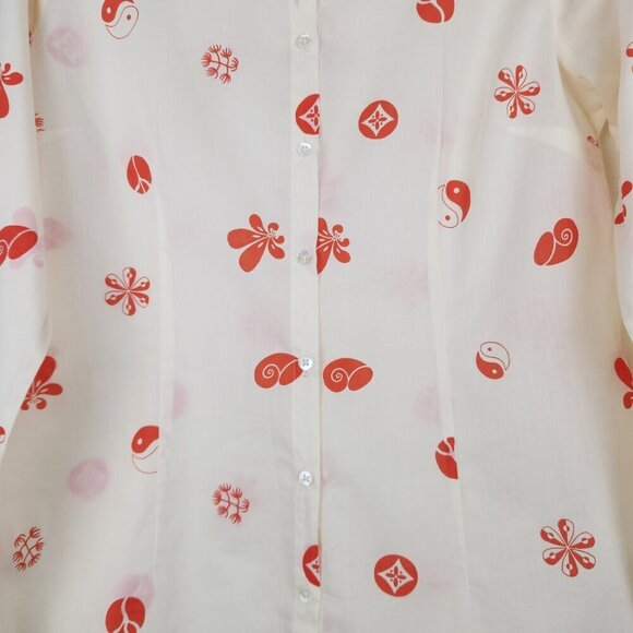 Nice Things Paloma S. Size 8 Long Sleeve Button Front Collared Women's Top Shirt - Picture 2 of 8